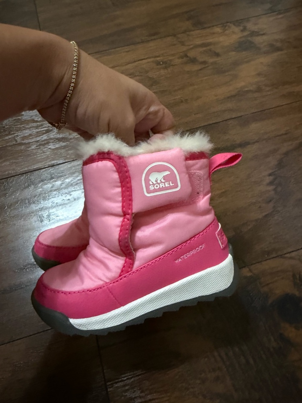 Sorel Toddler Waterproof Boots in Bright Pink